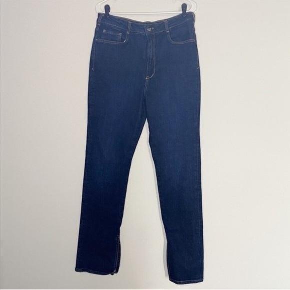 👖 Anthropologie Pilcro Medium to Dark Wash Denim Split Leg Jeans 32” Waist - Picture 5 of 15